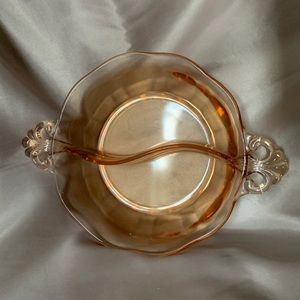 Vintage Orange Depression Glass Dish
